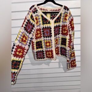 Colorful Crochet girls cardigan